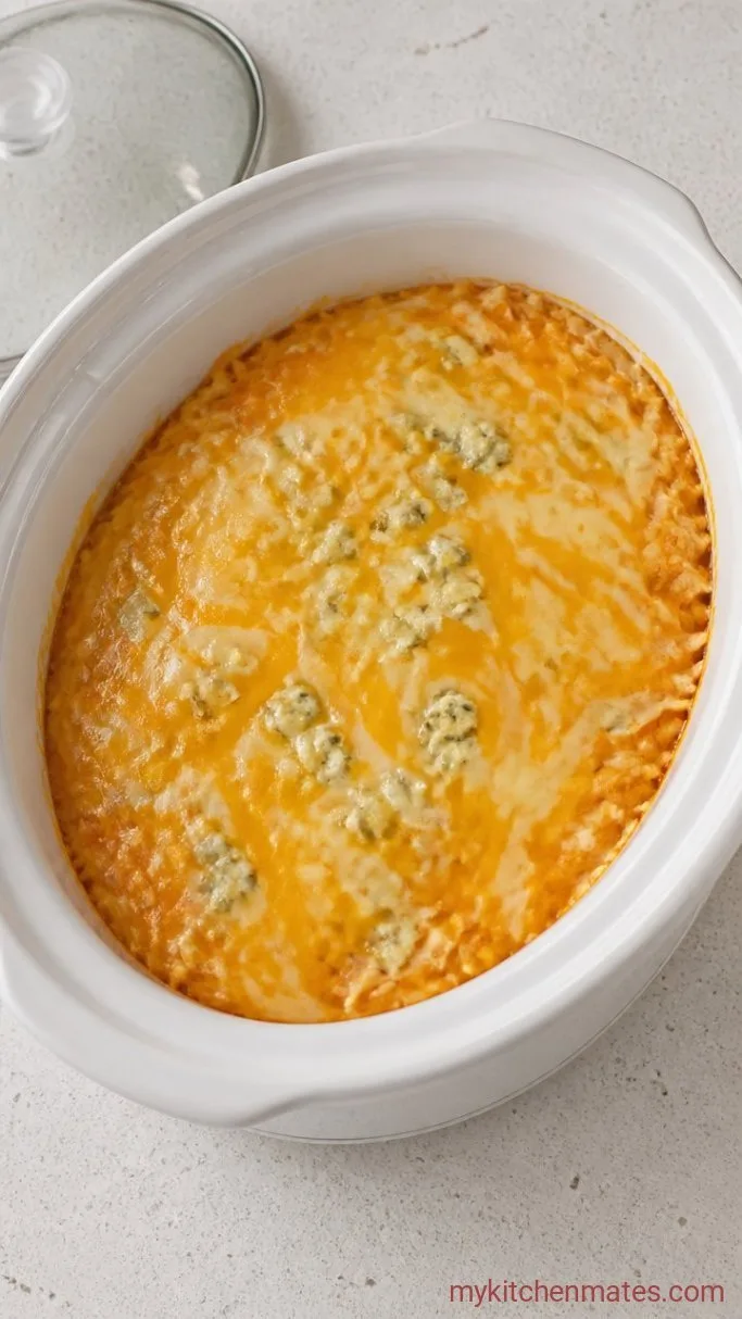 Creamy Slow Cooker Buffalo Chicken Dip Step 3: Stir and Melt the Cheese