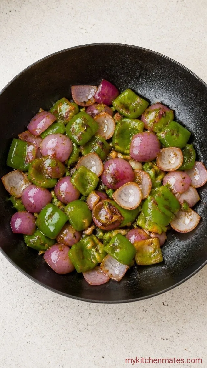 Crispy Chili Paneer (Restaurant-Style in 30 Minutes) Step 3: Stir-Fry the Peppers