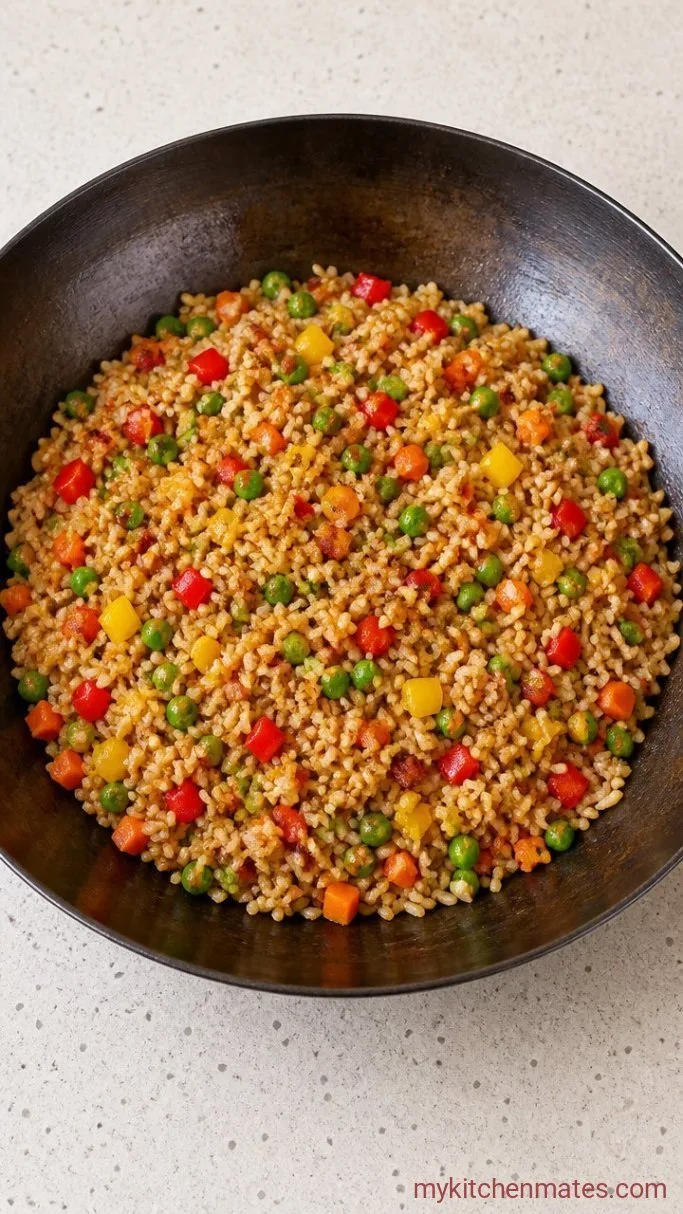 15-Minute Vegetable Fried Rice (Crispy, Flavorful, and Fast) Step 3: Stir-Fry the Vegetables