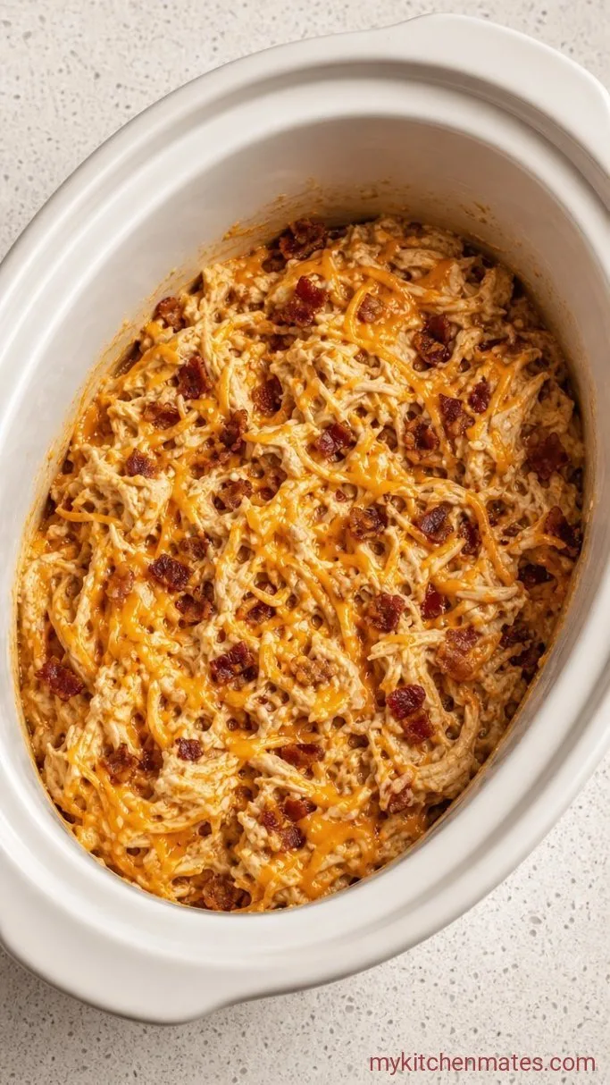 Creamy 5-Ingredient Crockpot Cracked Chicken Step 3: Stir in the Bacon and Cheese