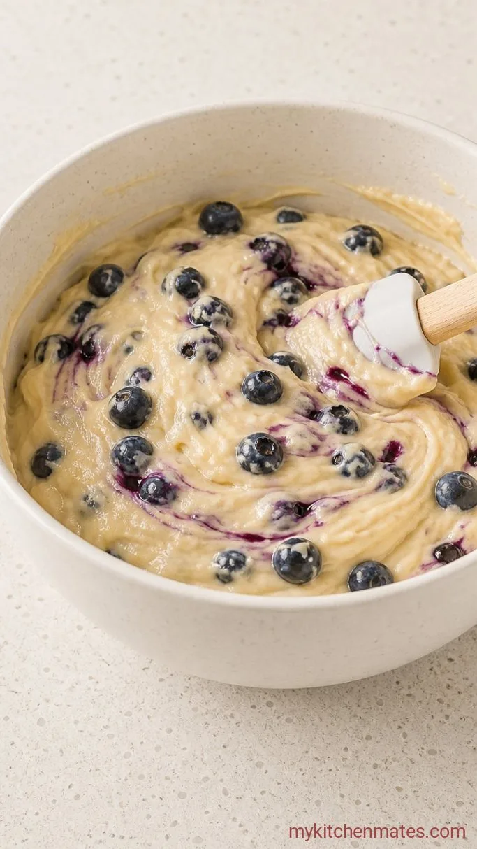 One-Bowl Blueberry Ricotta Cake Step 3: Stir in the Blueberries