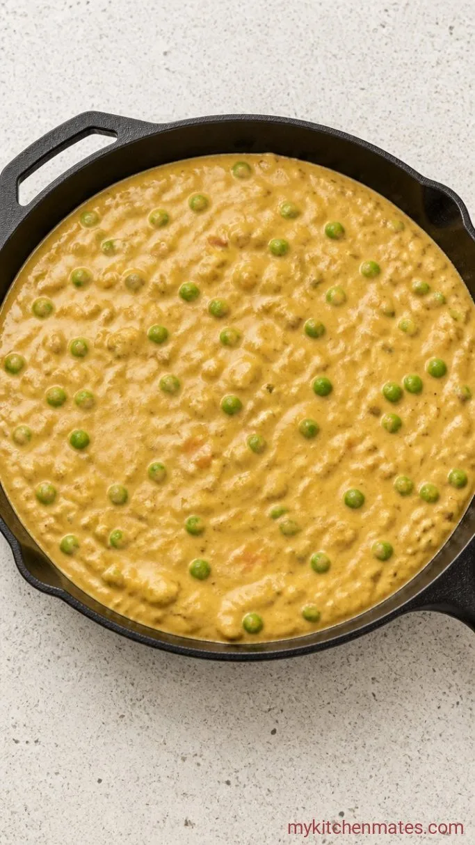 Step 3: Stir in the Cashew Cream and Peas