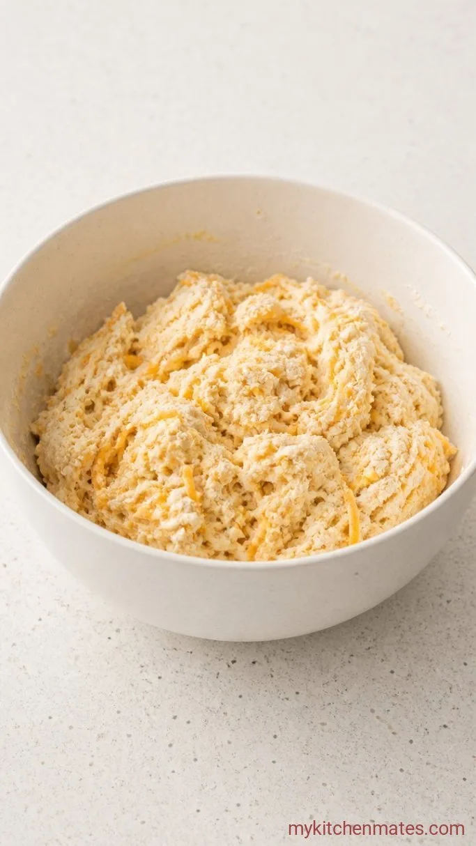 Quick Garlic Cheddar Drop Biscuits Step 3: Stir in the Cheese and Buttermilk