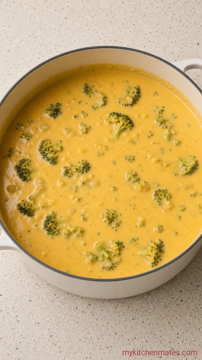 Creamy Velveeta Broccoli Cheese Soup in 30 Minutes Step 3: Stir in the Cheese and Season