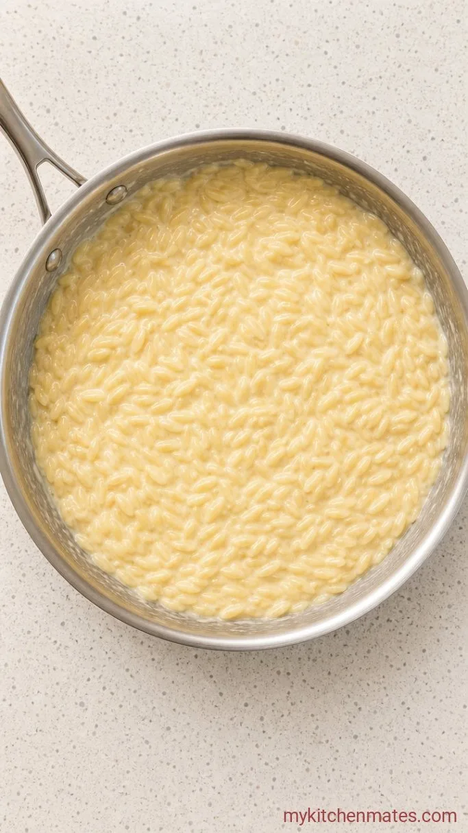 One-Pot Creamy Orzo Pasta Step 3: Stir in the Cheese