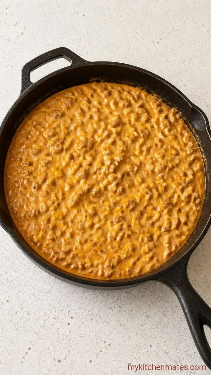 Easy Creamy Beef Nacho Dip (Ready in 15 Minutes) Step 3: Stir in the Cheese