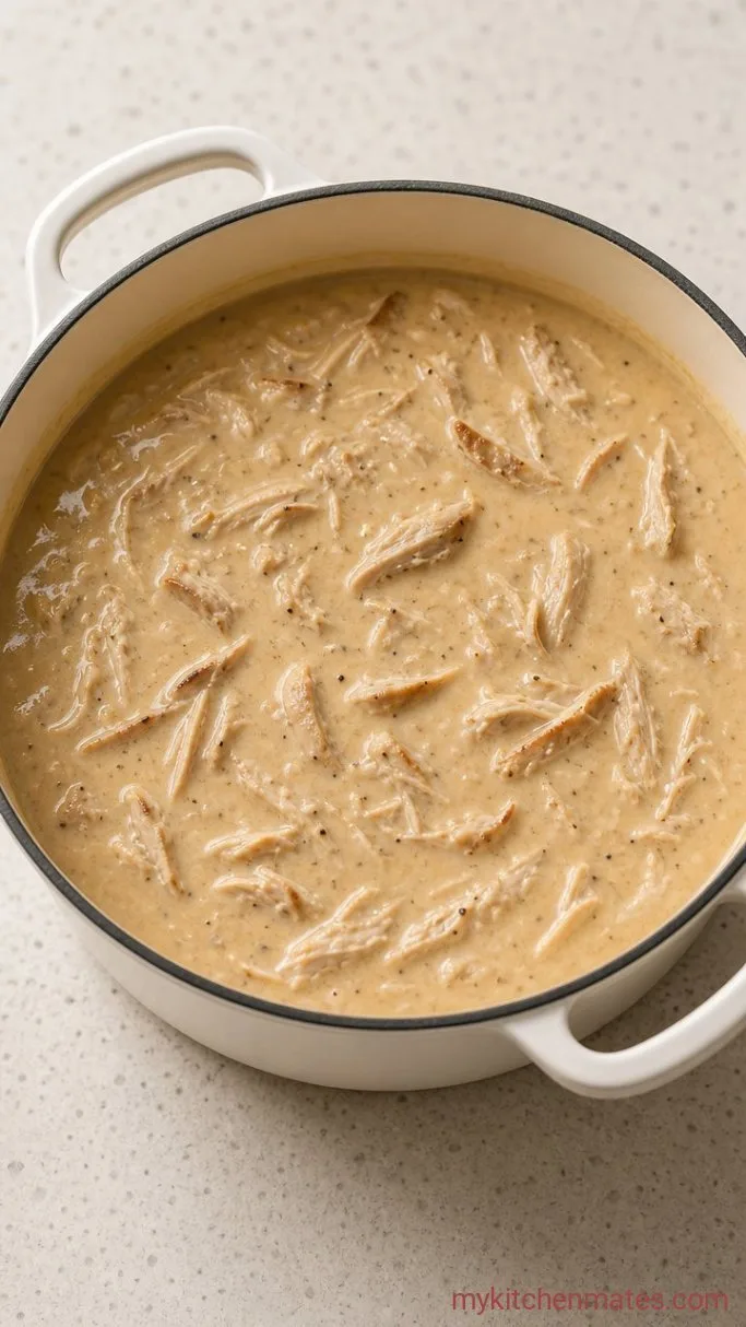 30-Minute Cream of Chicken Soup Step 3: Stir in the Chicken and Cream