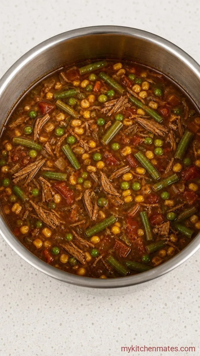 30-Minute Instant Pot Vegetable Soup Step 3: Stir in the Delicate Veggies