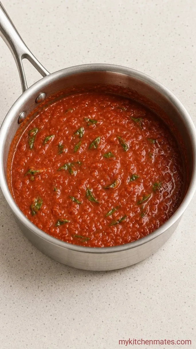 Classic Marinara Sauce Step 3: Stir in the Fresh Basil
