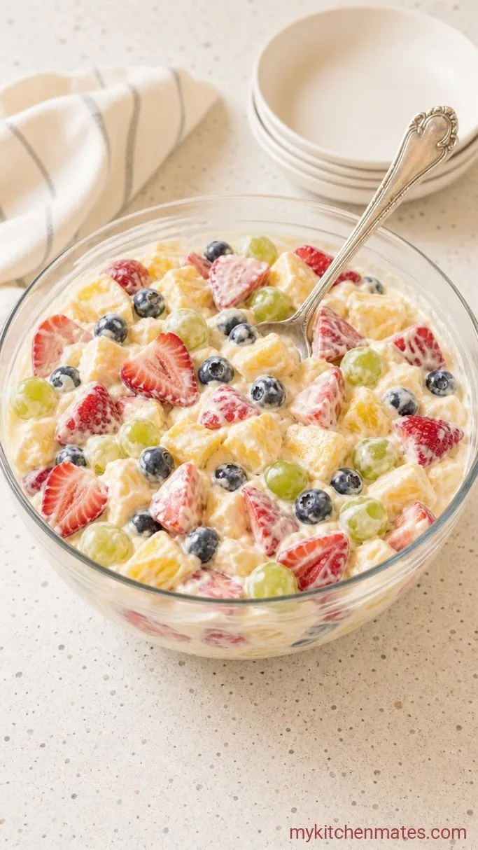 5-Ingredient Cheesecake Fruit Salad Step 3: Stir in the Fruit