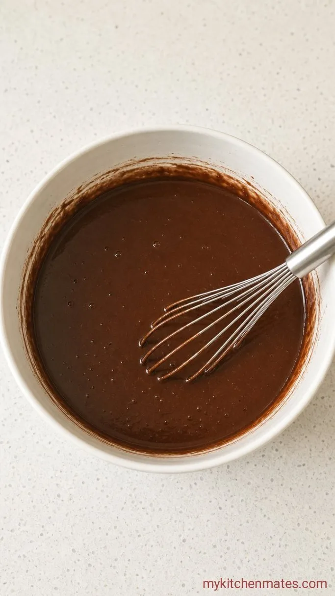 Ultra-Fudgy Chocolate Cake (One Bowl, No Mixer) Step 3: Stir in the Hot Coffee