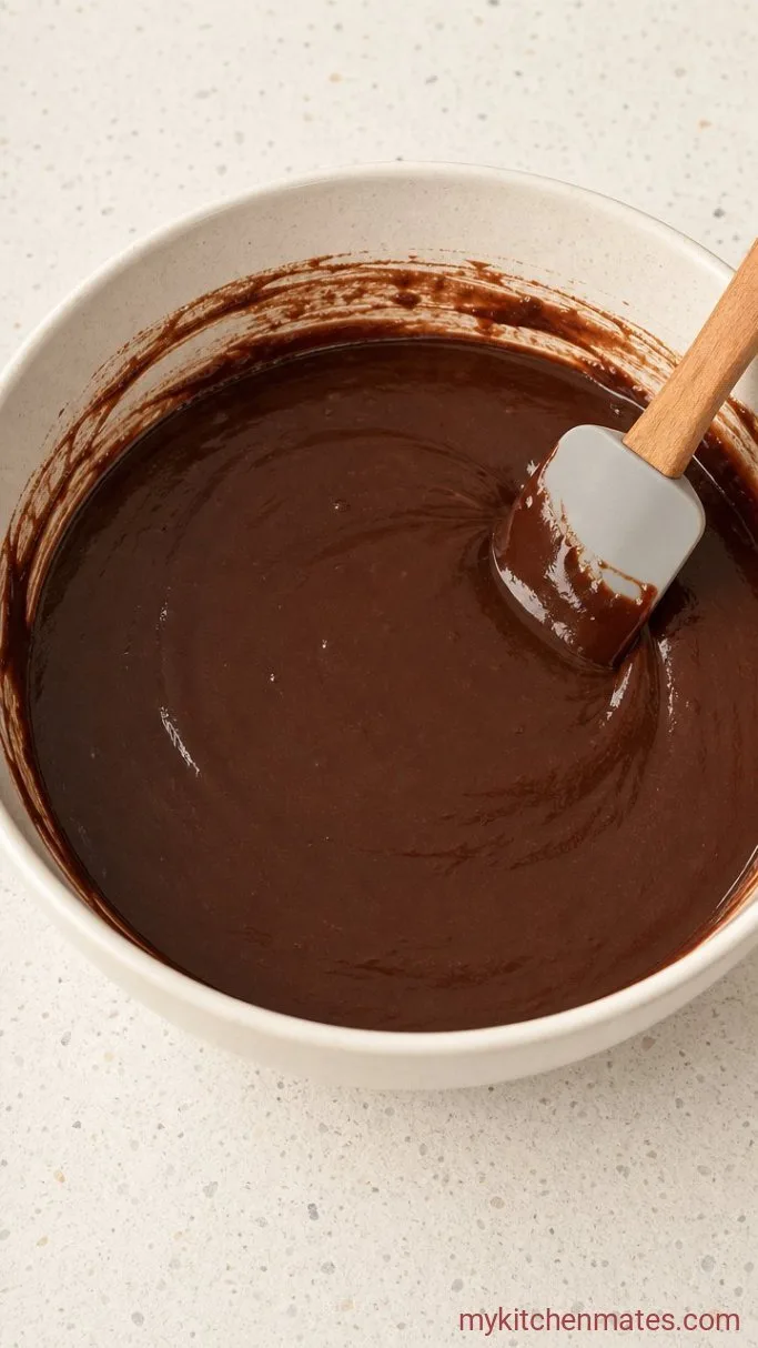 One-Bowl Fudgy Chocolate Cake Step 3: Stir in the Hot Coffee