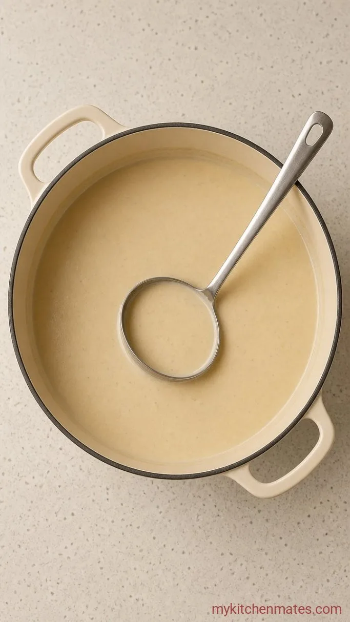 Creamy 4 Ingredient Potato Soup Step 3: Stir in the Milk