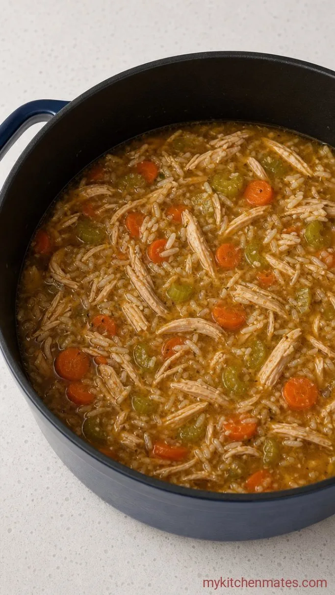 Easy Leftover Turkey Rice Soup Step 3: Stir in the Rice and Turkey