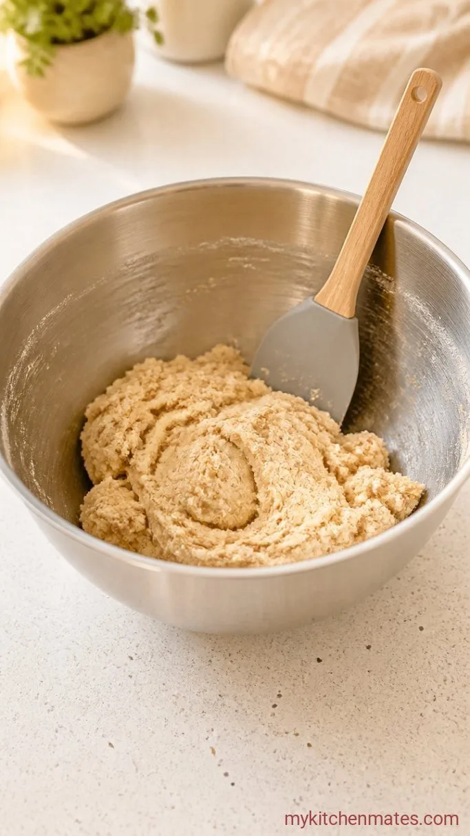 Soft and Chewy Christmas M&M Cookies Step 3: Stir the Dry Ingredients into the Wet