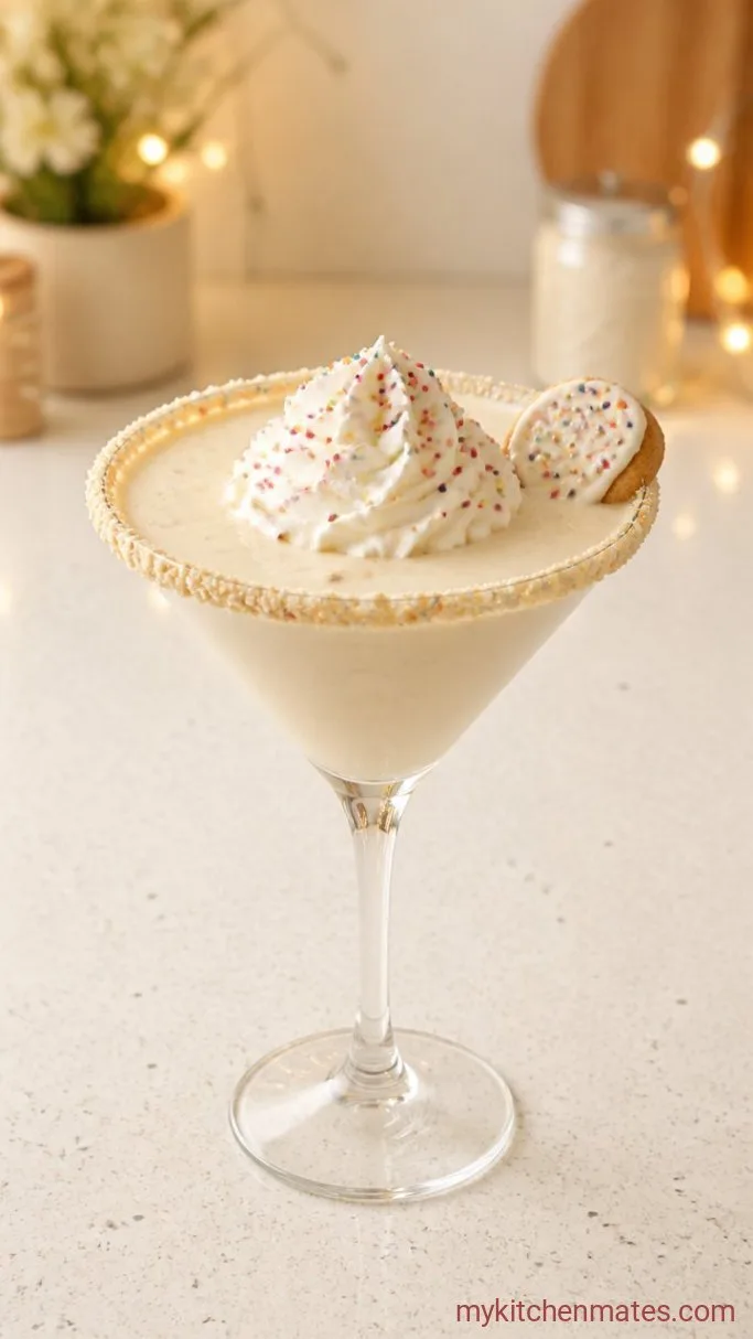 Creamy Sugar Cookie Martini Step 3: Strain and Garnish