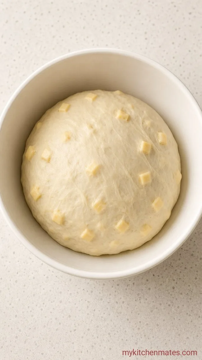 Extra-Sharp Sourdough Cheese Bread Step 3: Strengthen the Dough with Stretch and Folds
