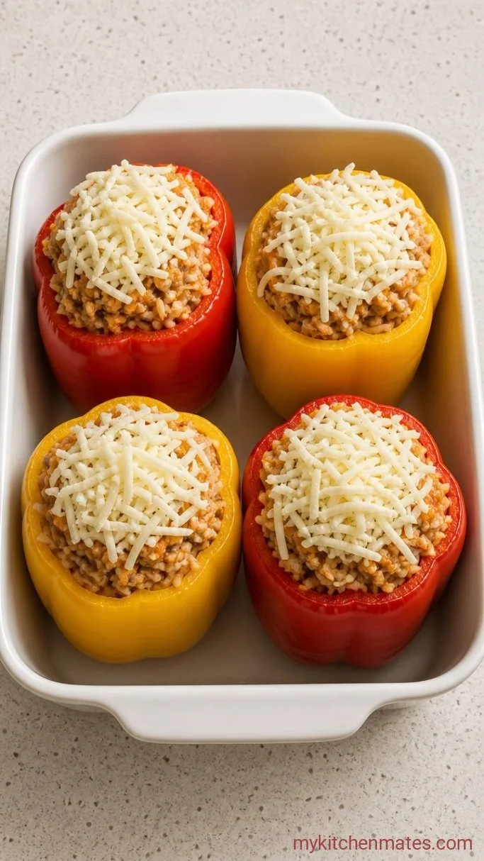 Step 3: Stuff and Top the Peppers