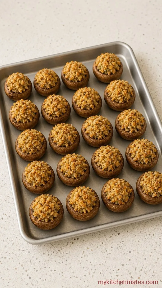 Vegan Stuffed Mushrooms: Crispy, Garlicky, and Ready in 35 Minutes Step 3: Stuff the Caps