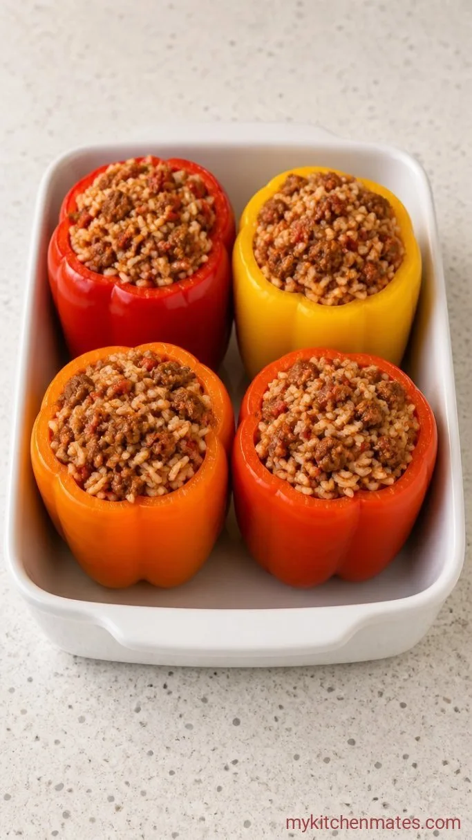 Hearty Italian Stuffed Peppers with Sausage and Mozzarella Step 3: Stuff the Peppers