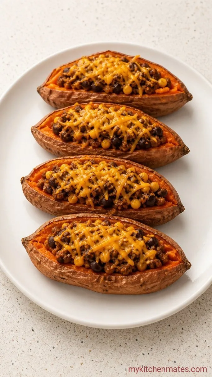 Loaded Taco Stuffed Sweet Potatoes Step 3: Stuff the Potatoes