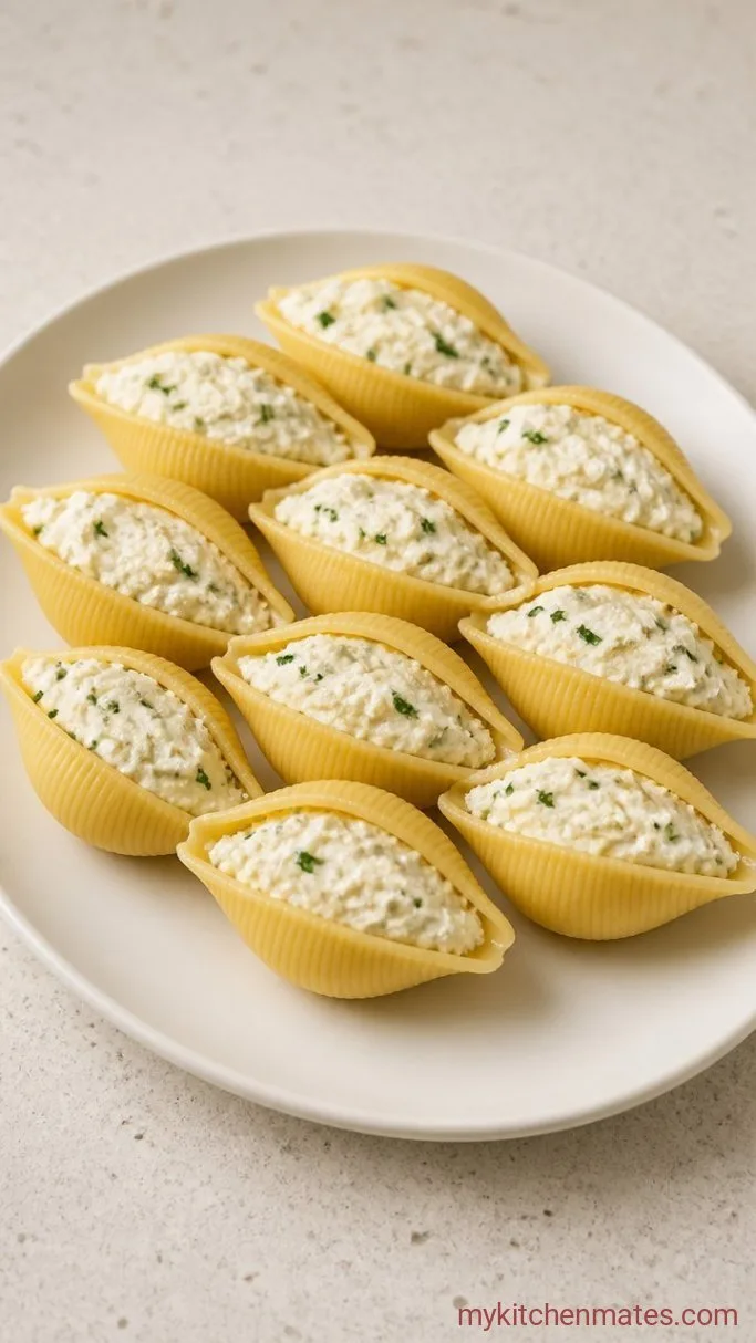 Creamy Three-Cheese Stuffed Shells Step 3: Stuff the Shells