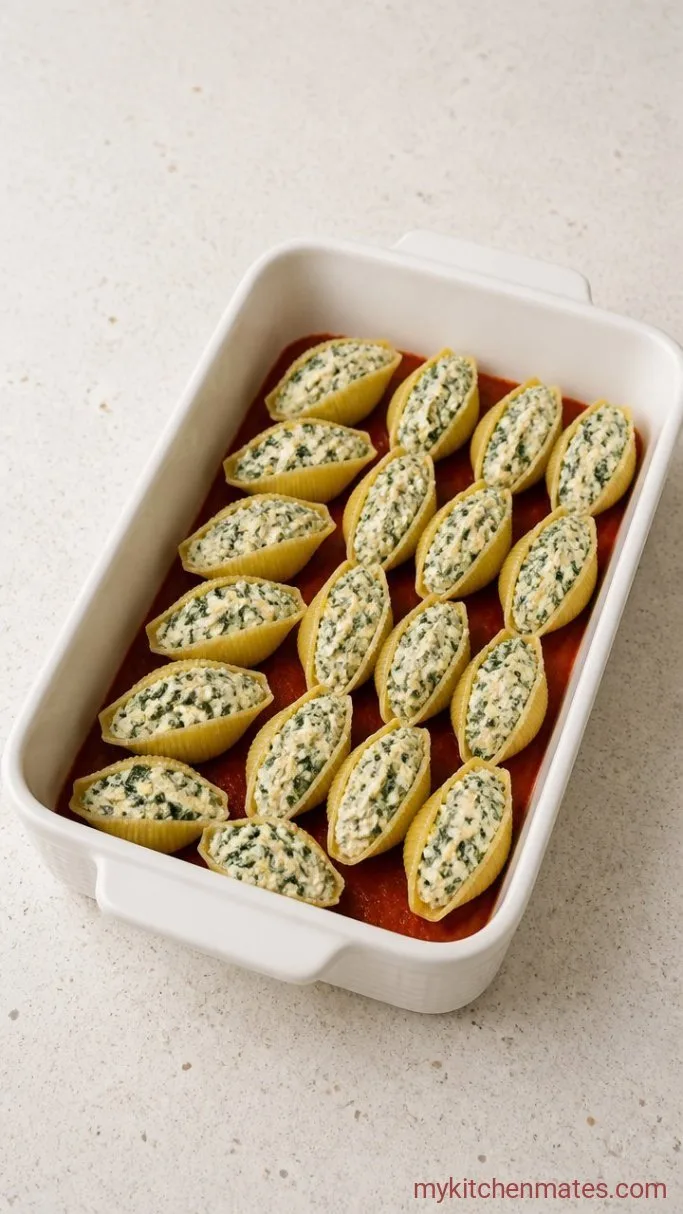 Creamy Spinach and Ricotta Stuffed Shells Step 3: Stuff the Shells
