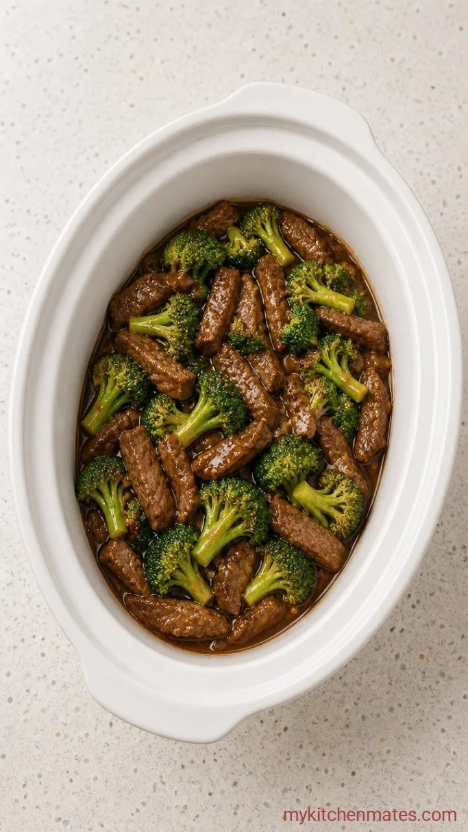 Tender Crockpot Beef and Broccoli Step 3: Thicken and Add Broccoli