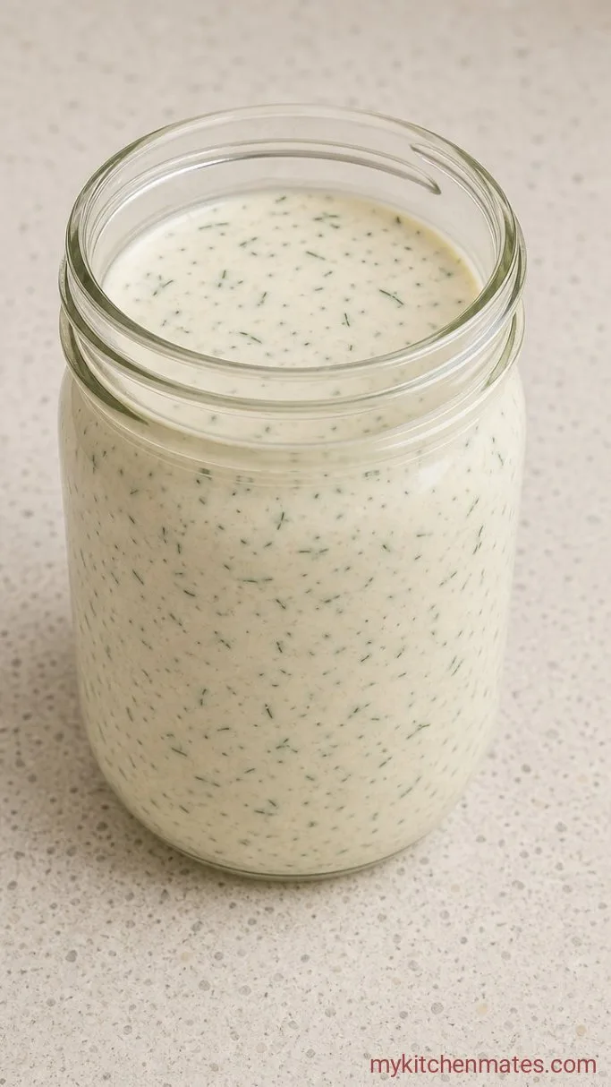 High-Protein Cottage Cheese Ranch Dressing (No Mayo) Step 3: Thin and Serve