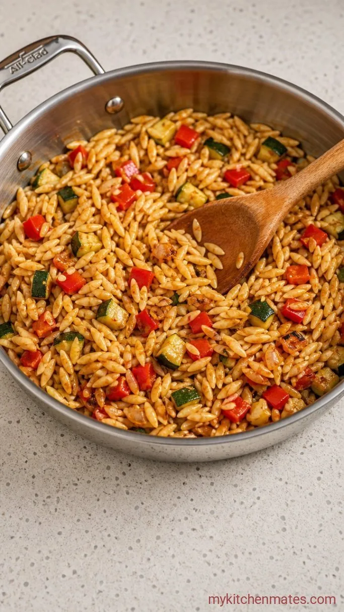 30-Minute One-Skillet Ground Turkey Orzo Step 3: Toast the Orzo