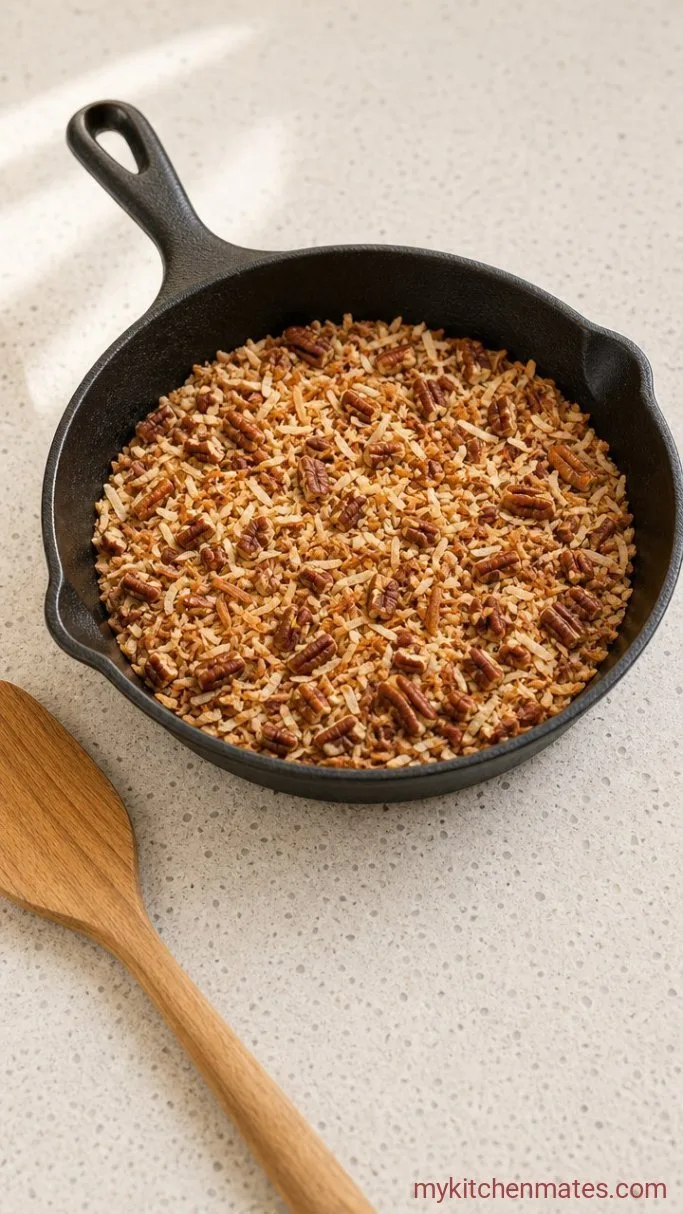 Classic German Chocolate Cake with Coconut-Pecan Frosting Step 3: Toast the Pecans and Coconut