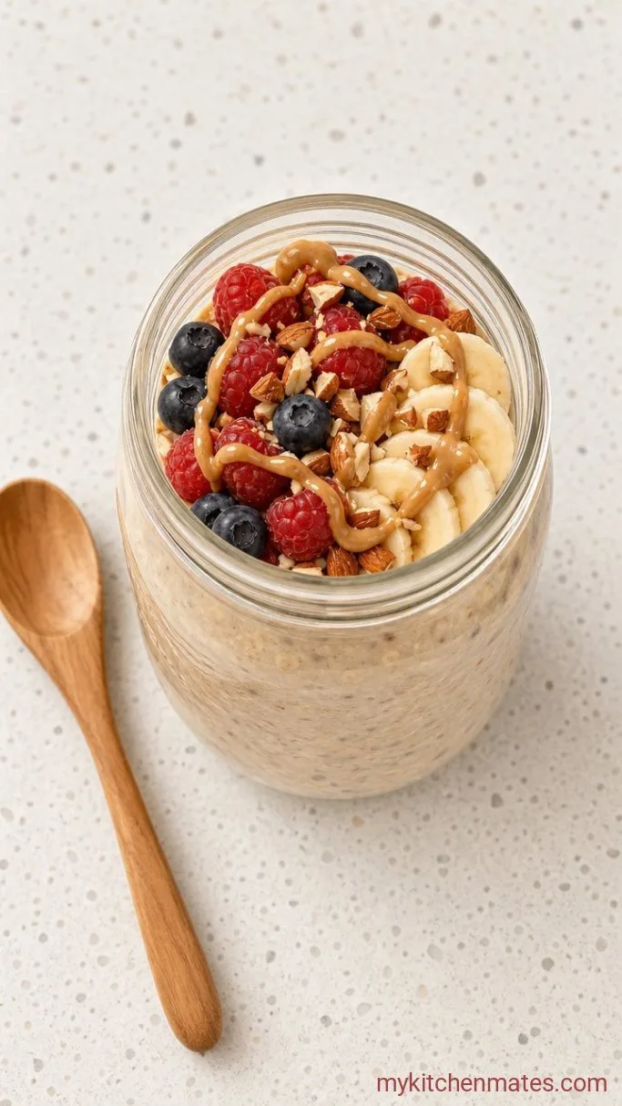 Creamy 5-Ingredient Greek Yogurt Overnight Oats Step 3: Top and Eat