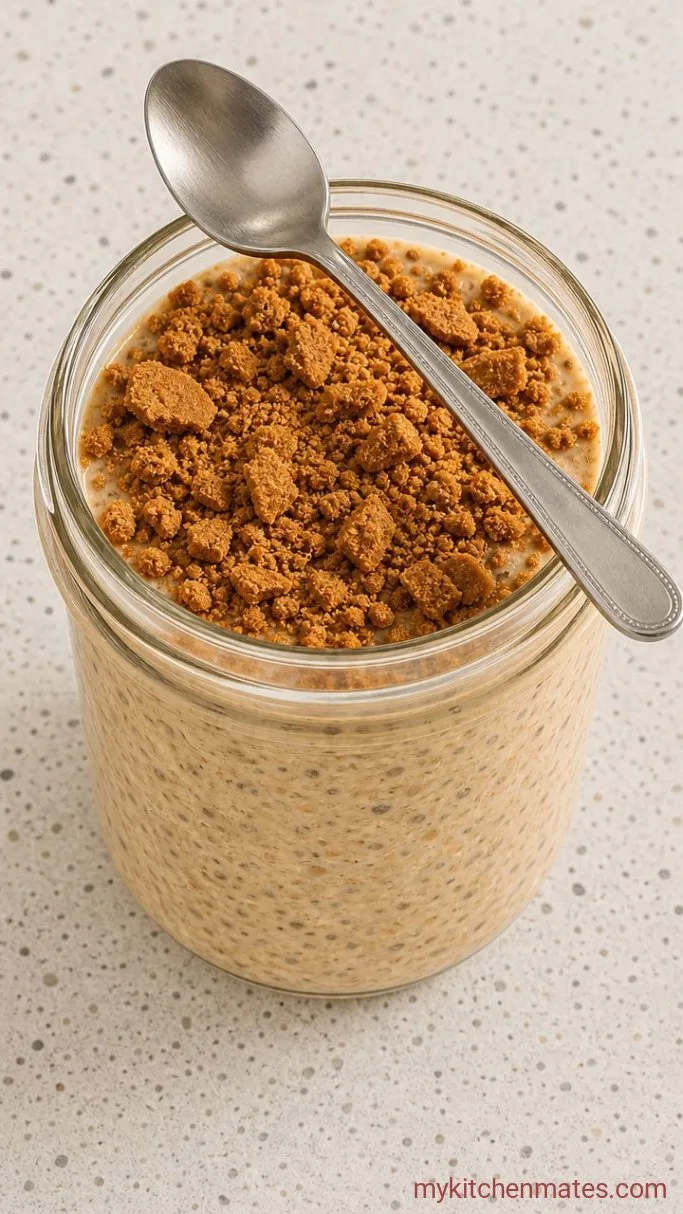 5-Minute Biscoff Overnight Oats Step 3: Top and Serve