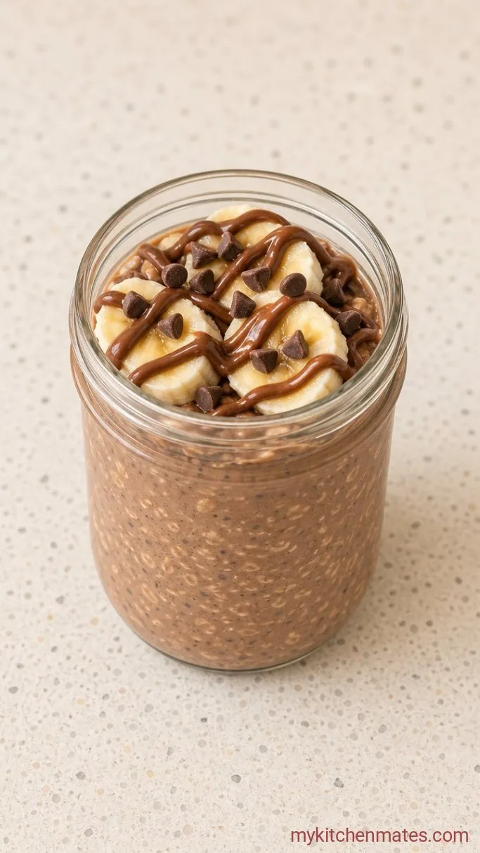Creamy Nutella Overnight Oats (5 Minutes Prep) Step 3: Top and Serve