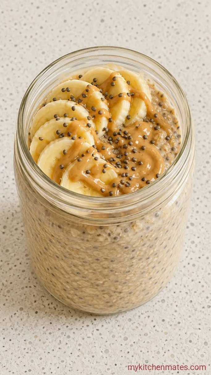 5-Ingredient Peanut Butter Banana Overnight Oats Step 3: Top and Serve