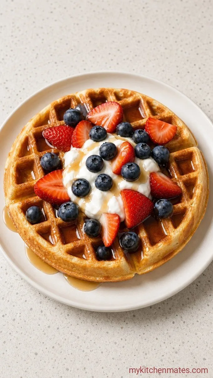 Fluffy High Protein Waffles (Cottage Cheese Trick) Step 3: Top and Serve