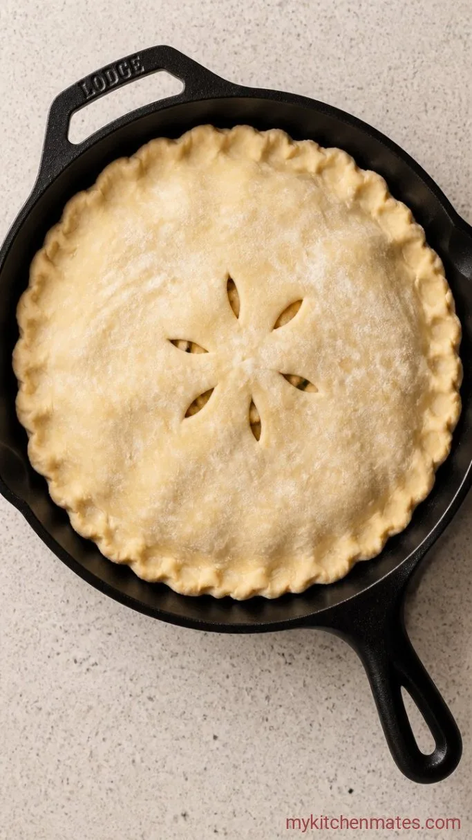 Skillet Gluten Free Chicken Pot Pie Step 3: Top the Pie