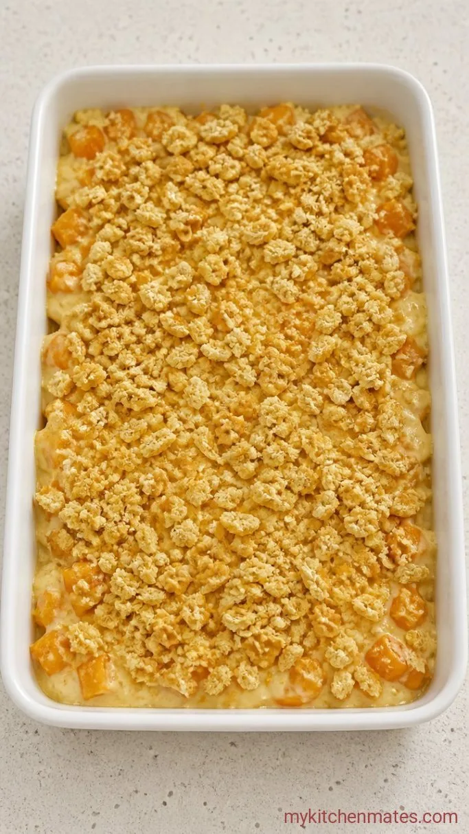 Classic Squash Casserole with Ritz Crackers Step 3: Top with Buttery Ritz Crackers