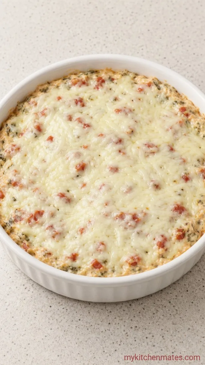 3-Ingredient Pepperoni Dip Step 3: Top with Cheese and Bake