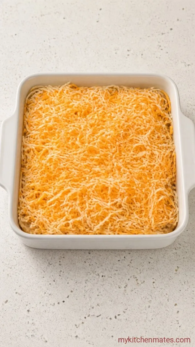 Cheesy Refried Bean Dip Ready in 30 Minutes Step 3: Top with Cheese