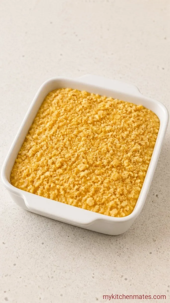 Simple Scalloped Corn Casserole Step 3: Top with Crackers