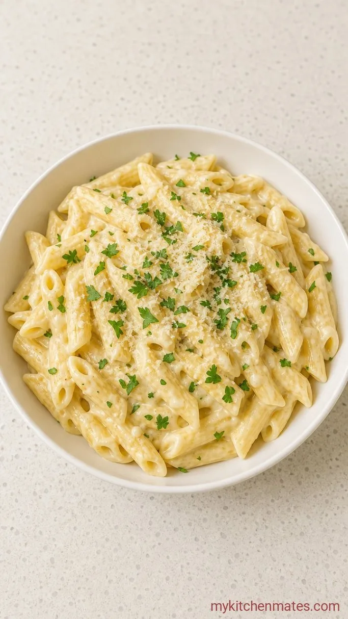 Creamy 20-Minute Penne Alfredo Pasta Step 3: Toss and Serve the Pasta