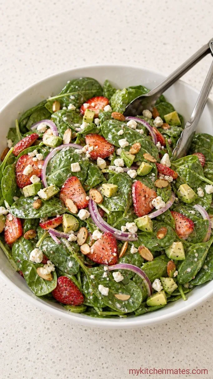 Bright Strawberry Avocado Salad with Poppy Seed Dressing Step 3: Toss and Serve