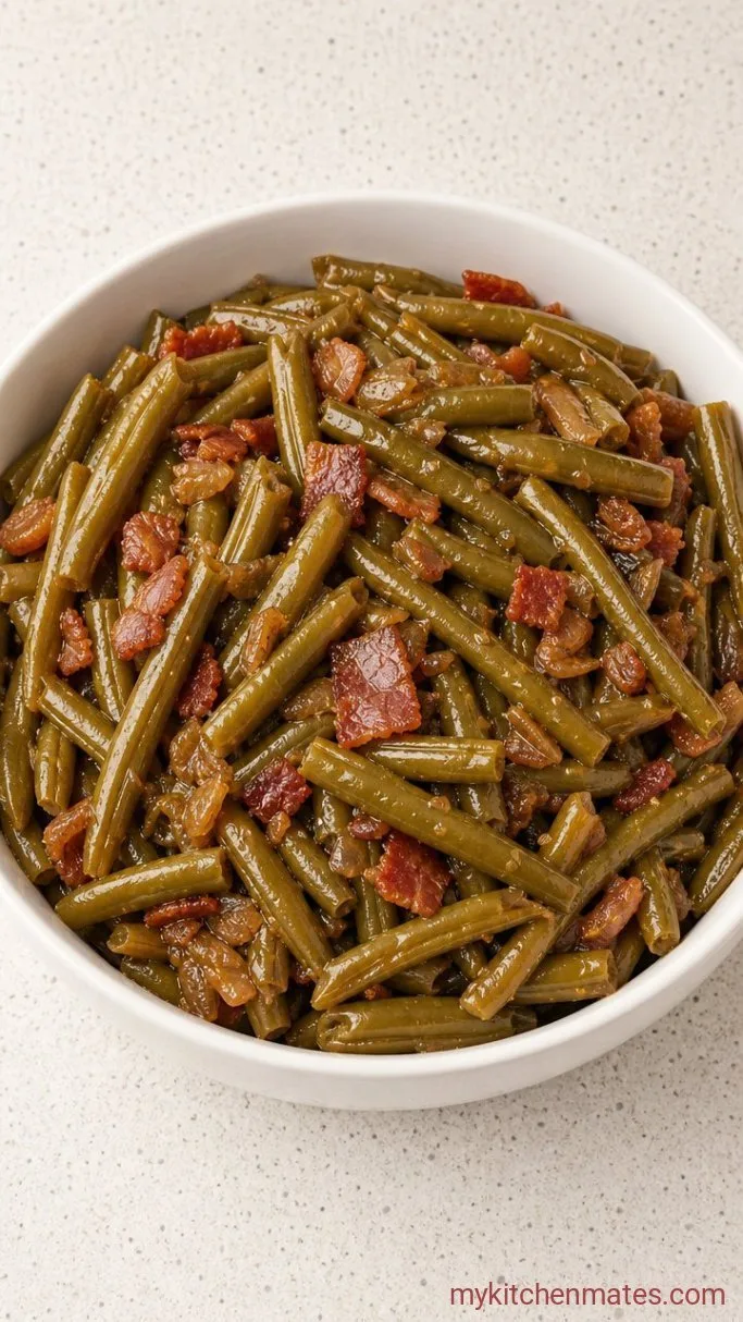 Tender Crockpot Green Beans with Smoky Bacon Step 3: Toss and Serve