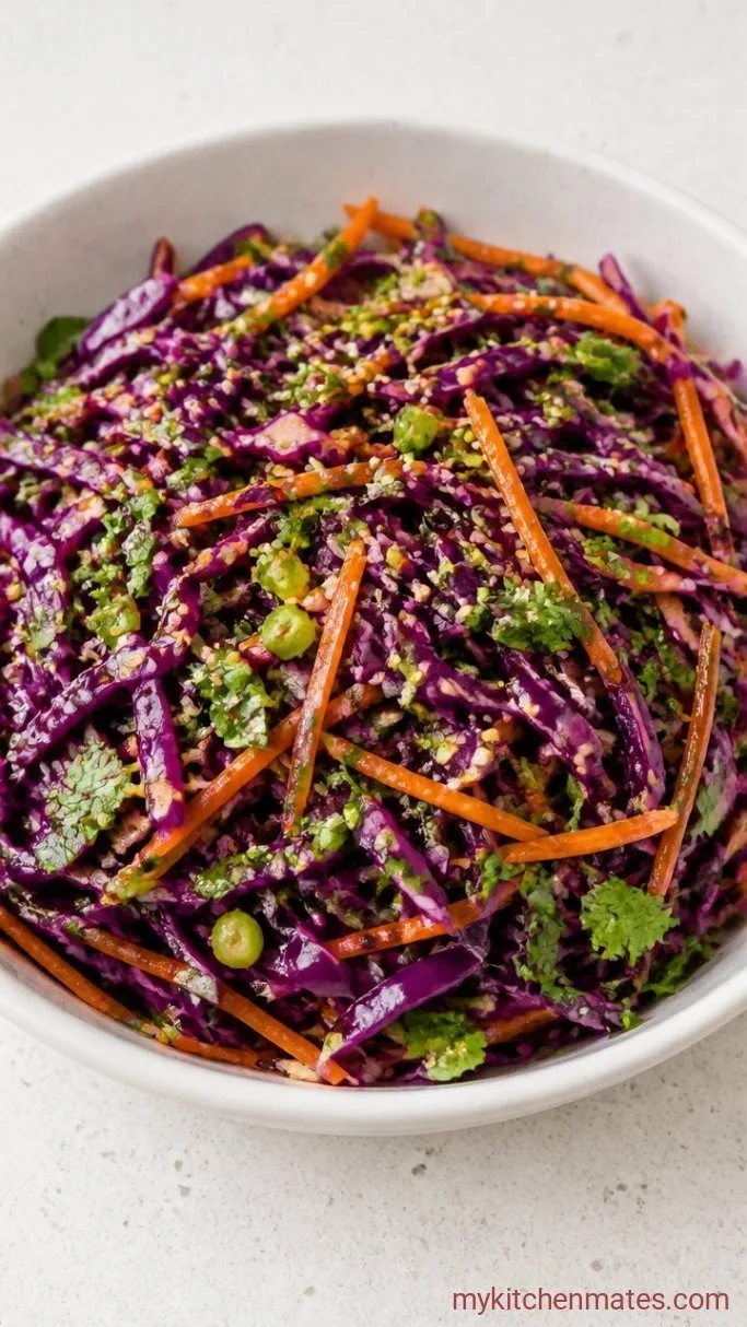 Crunchy Purple Cabbage Salad with Sesame Ginger Dressing Step 3: Toss and Serve
