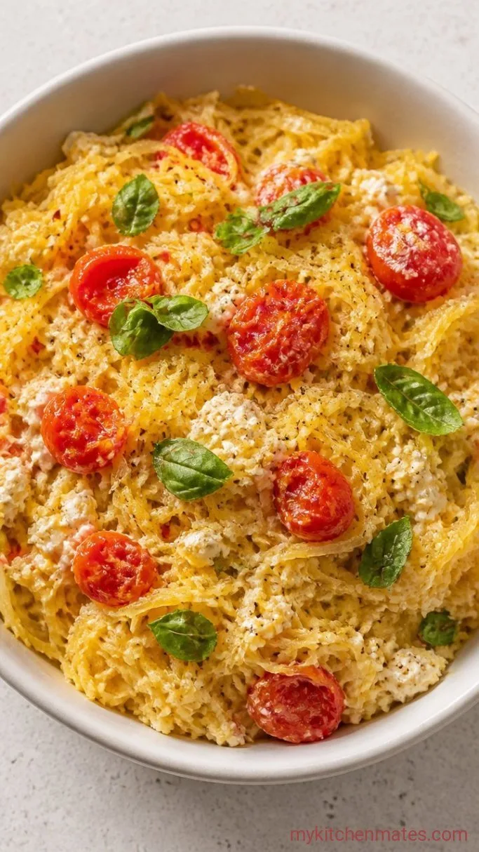 Sheet Pan Roasted Feta Spaghetti Squash Step 3: Toss and Serve