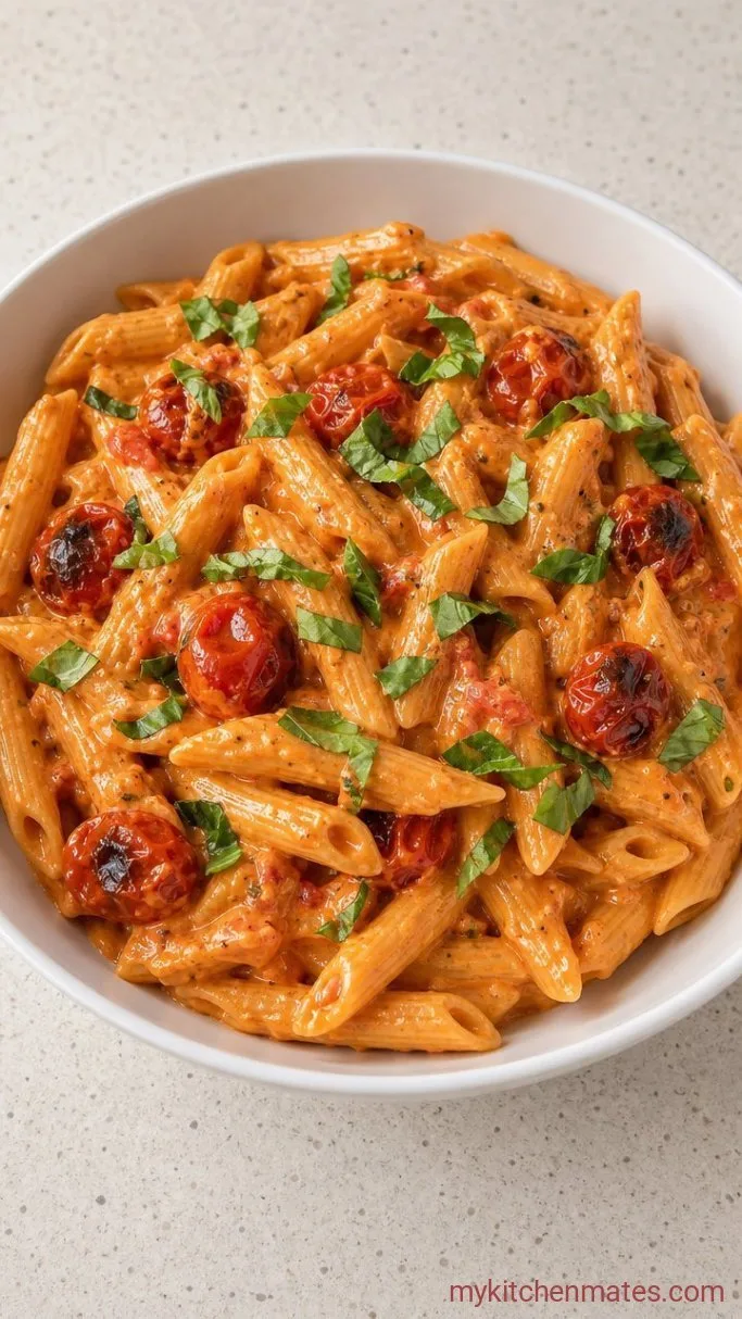 Creamy Baked Boursin Pasta with Cherry Tomatoes Step 3: Toss Everything Together