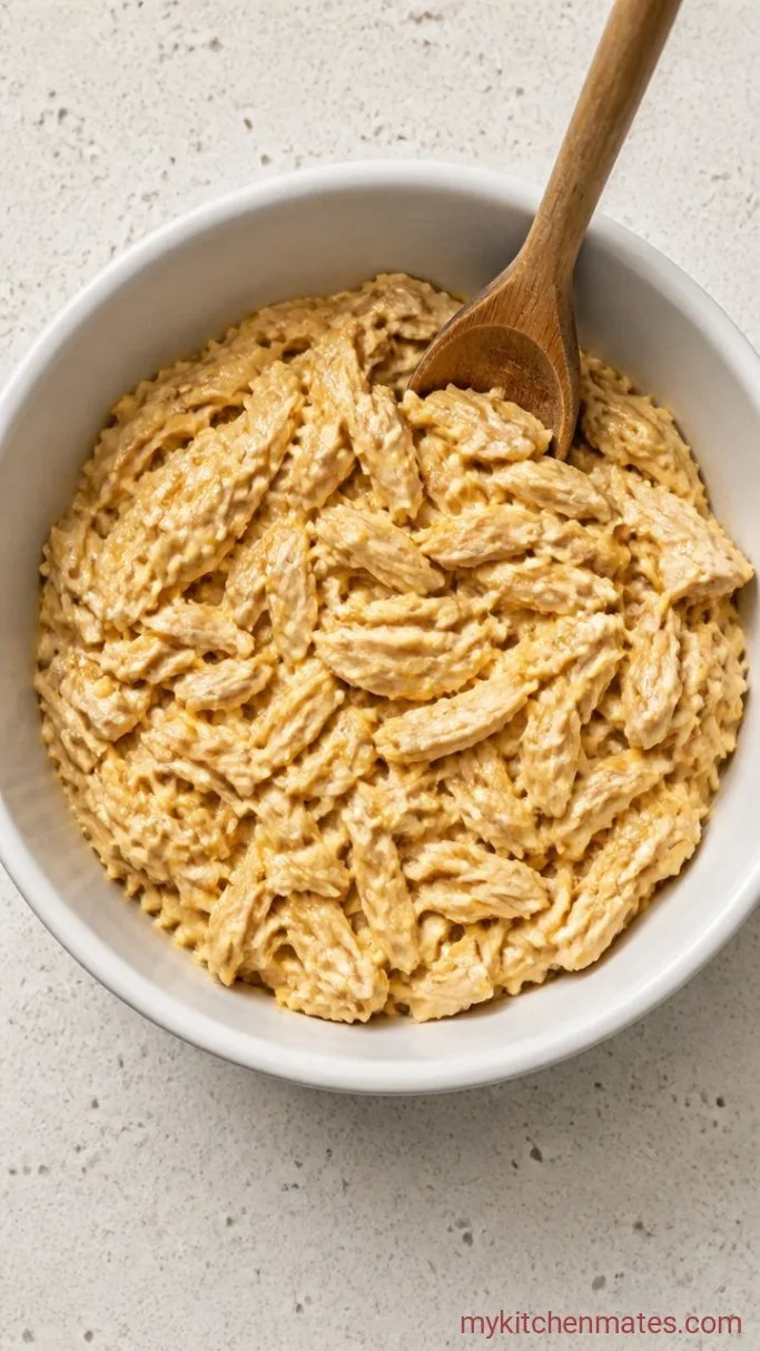 Creamy BLT Chicken Salad Step 3: Toss the Chicken with the Dressing
