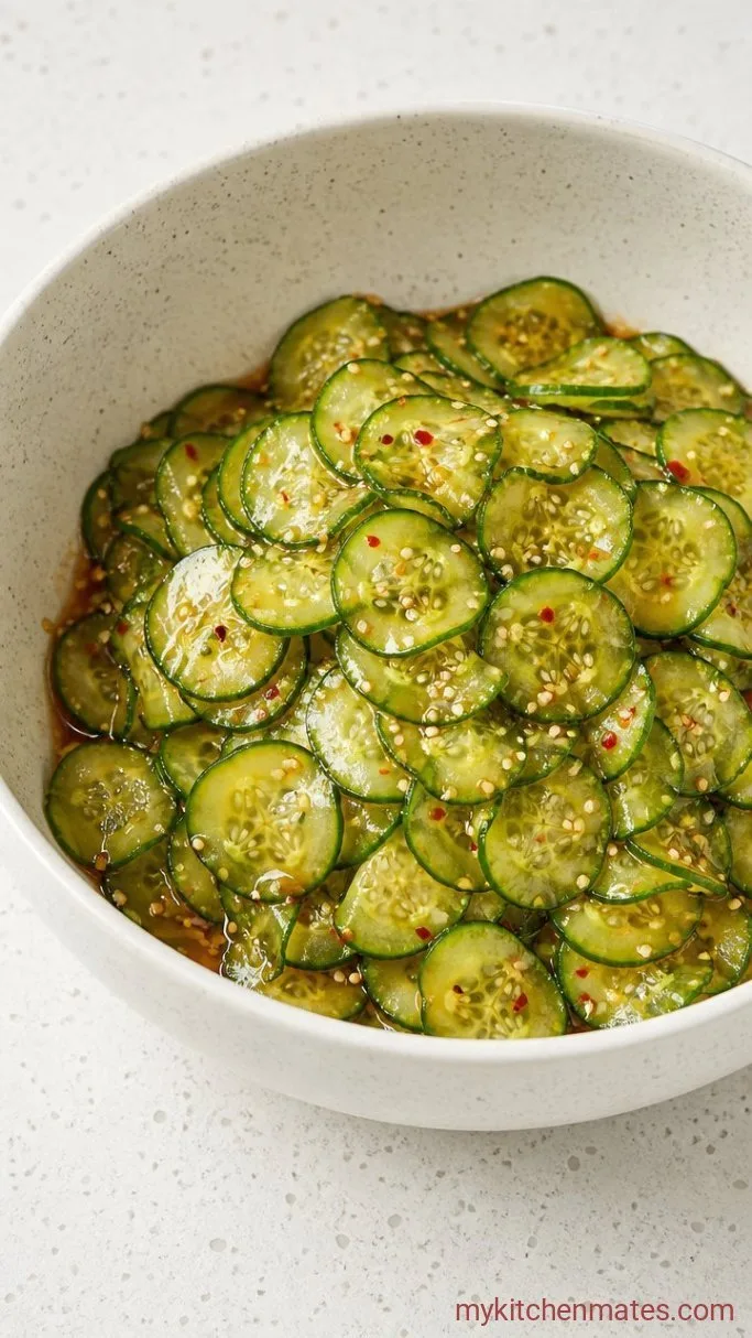 Sweet and Tangy Marinated Cucumber Salad Step 3: Toss the Cucumbers with Dressing