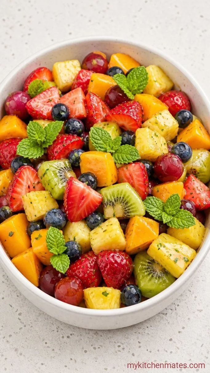 Fresh Fruit Salad with Honey-Lime Dressing Step 3: Toss the Fruit with Dressing and Serve